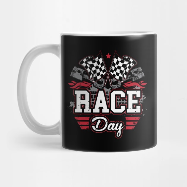 Car Drag Racing Race Day Checkered Flag Racer by pho702
